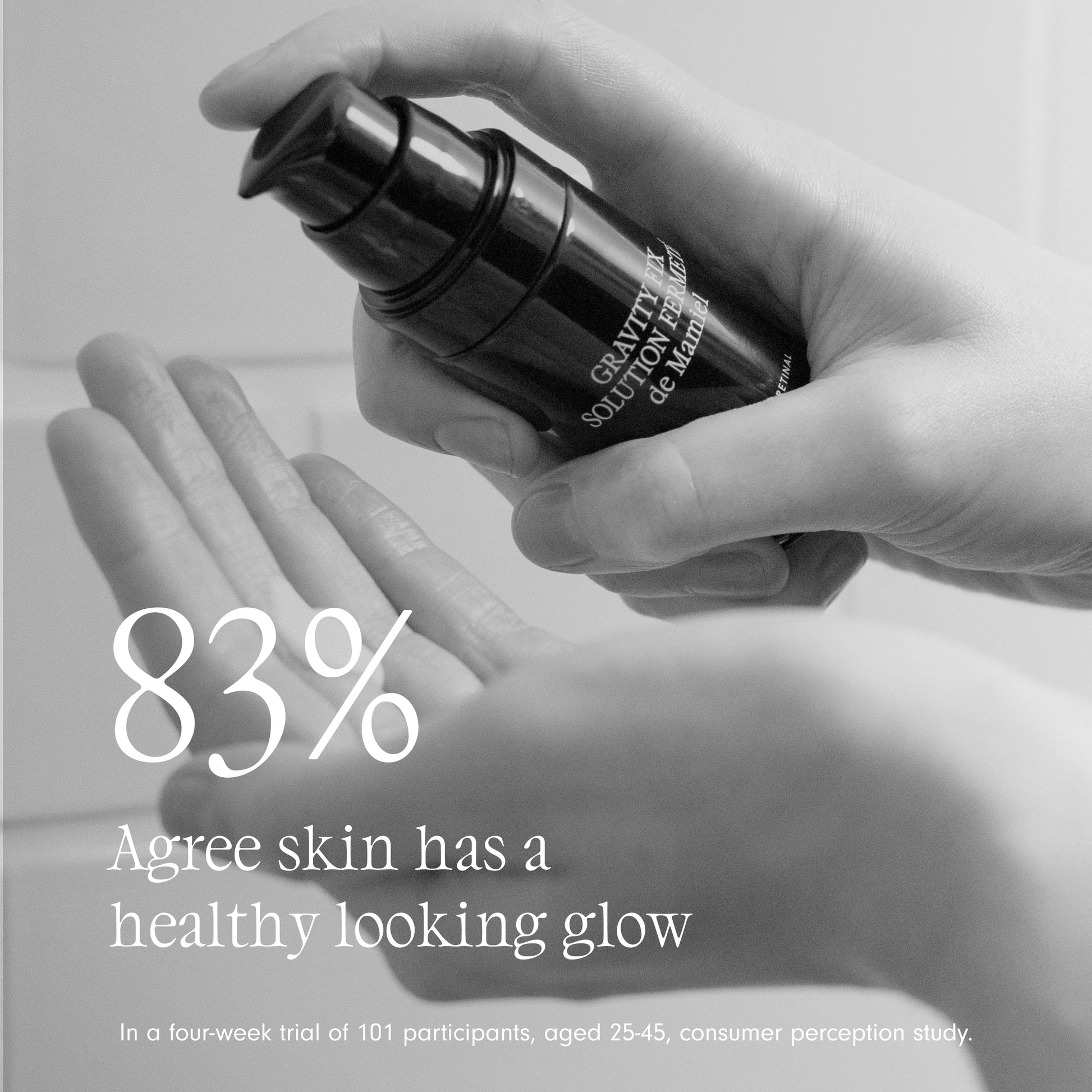 83% agree skin has a healthy looking glow after using Gravity Fix